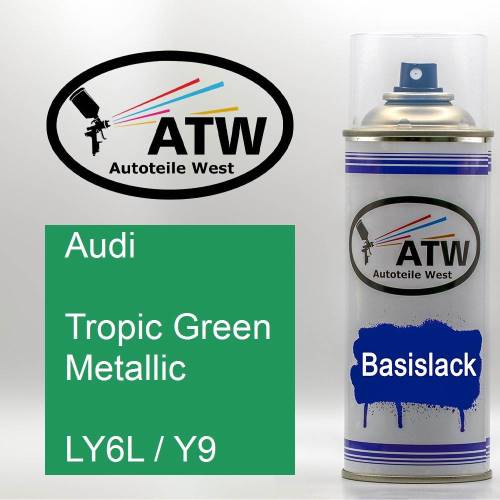 Audi, Tropic Green Metallic, LY6L / Y9: 400ml Sprühdose, von ATW Autoteile West.